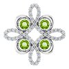 14K White Peridot and .17 CTW Diamond Clover Pendant Ref 14131446